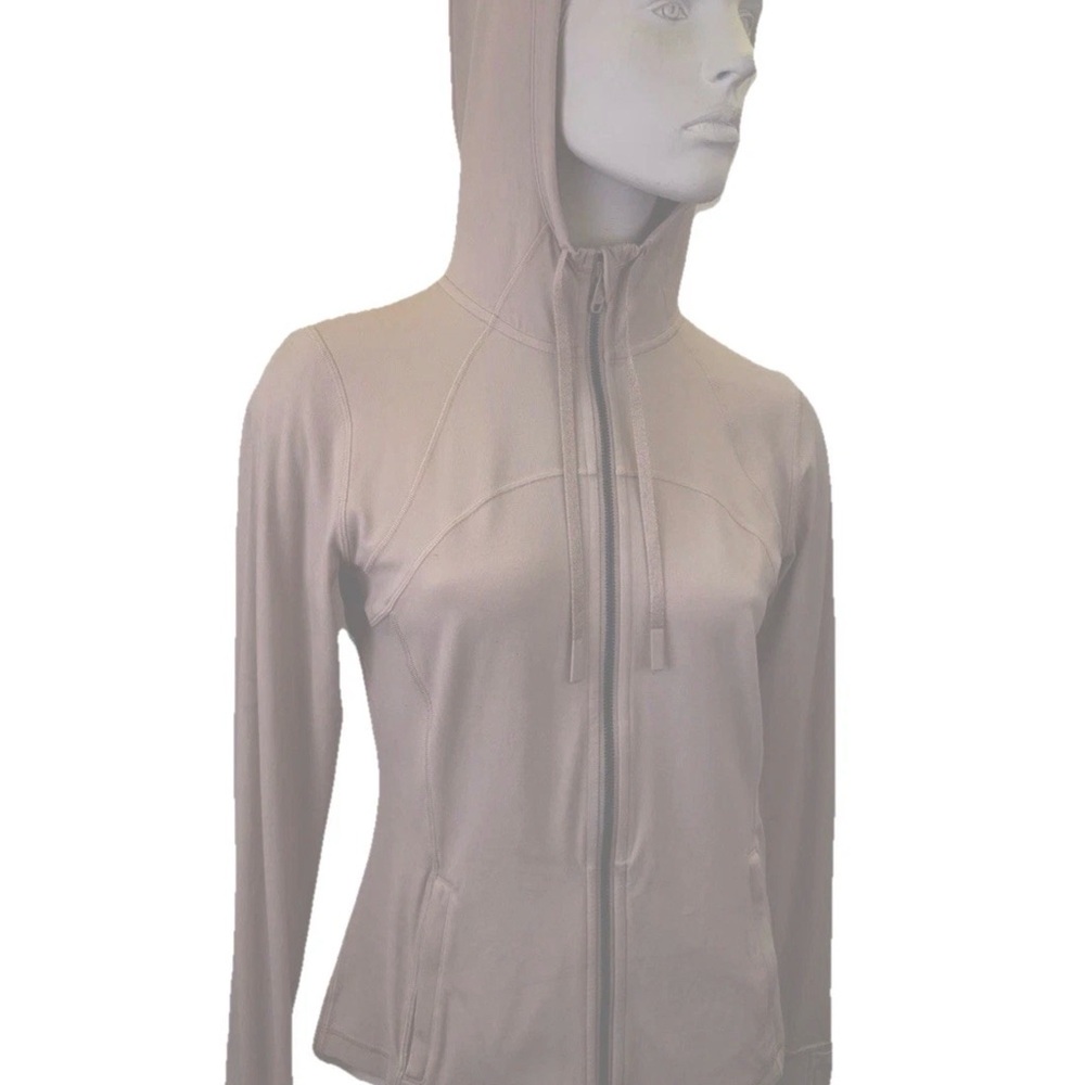 Light Beige Hooded Zip-Up Jacket